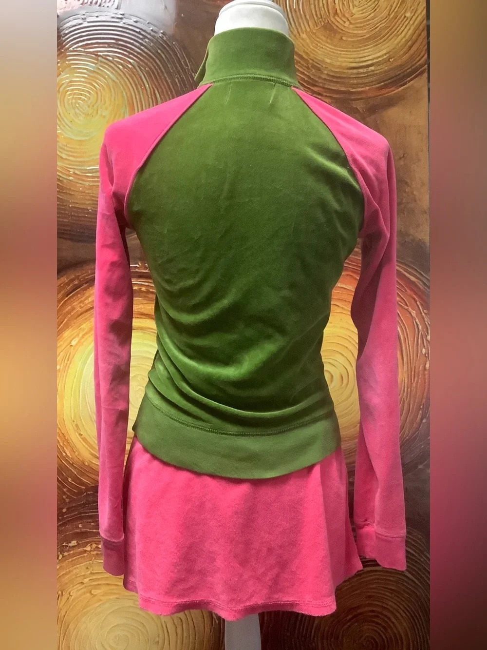 Juicy Couture 90s Zip-Up Velour Jacket Terry Mini Skirt